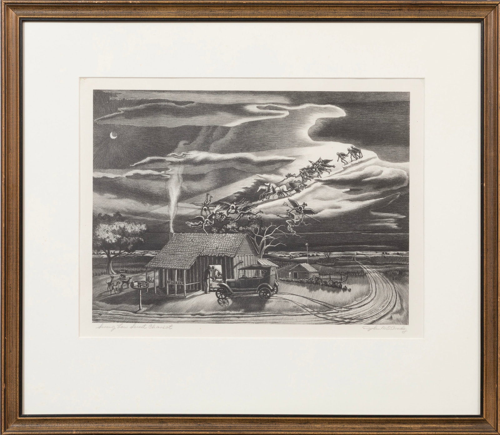 John McCrady, American/Mississippi 1911-1968, "Swing Low Sweet Chariot", lithograph on paper (1 of 4)