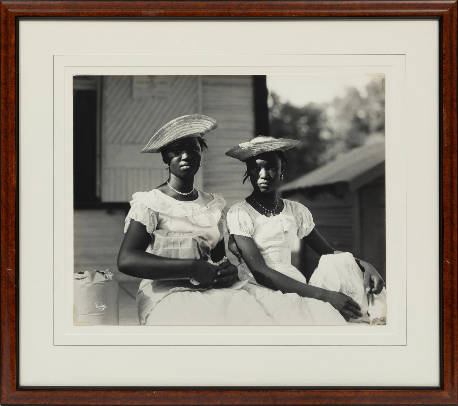 Theodore "Fonville" Winans, American/Louisiana 1911-1992, 4 gelatin silver prints, one later, "Dixie: Theodore "Fonville" Winans American/Louisiana, 1911-1992 4 gelatin silver prints, one later "Dixie Belles", "Boy Fishing at Bayou Brulow" and "Street Performers, New Orleans" 1938 negative creation da