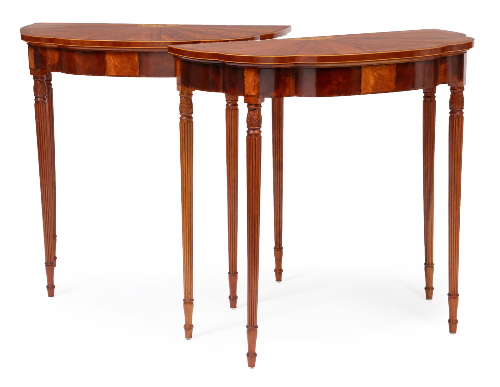 Fine Pair of Ruppert Kohlmaier Sr. and Jr., New Orleans Inlaid Cypress and Mahogany Console Tables (1 of 10)