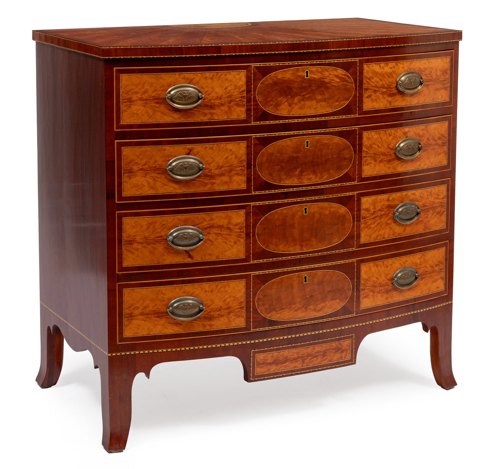 Ruppert Kohlmaier Sr. and Jr., New Orleans Inlaid Cypress and Mahogany Chest of Drawers (1 of 10)