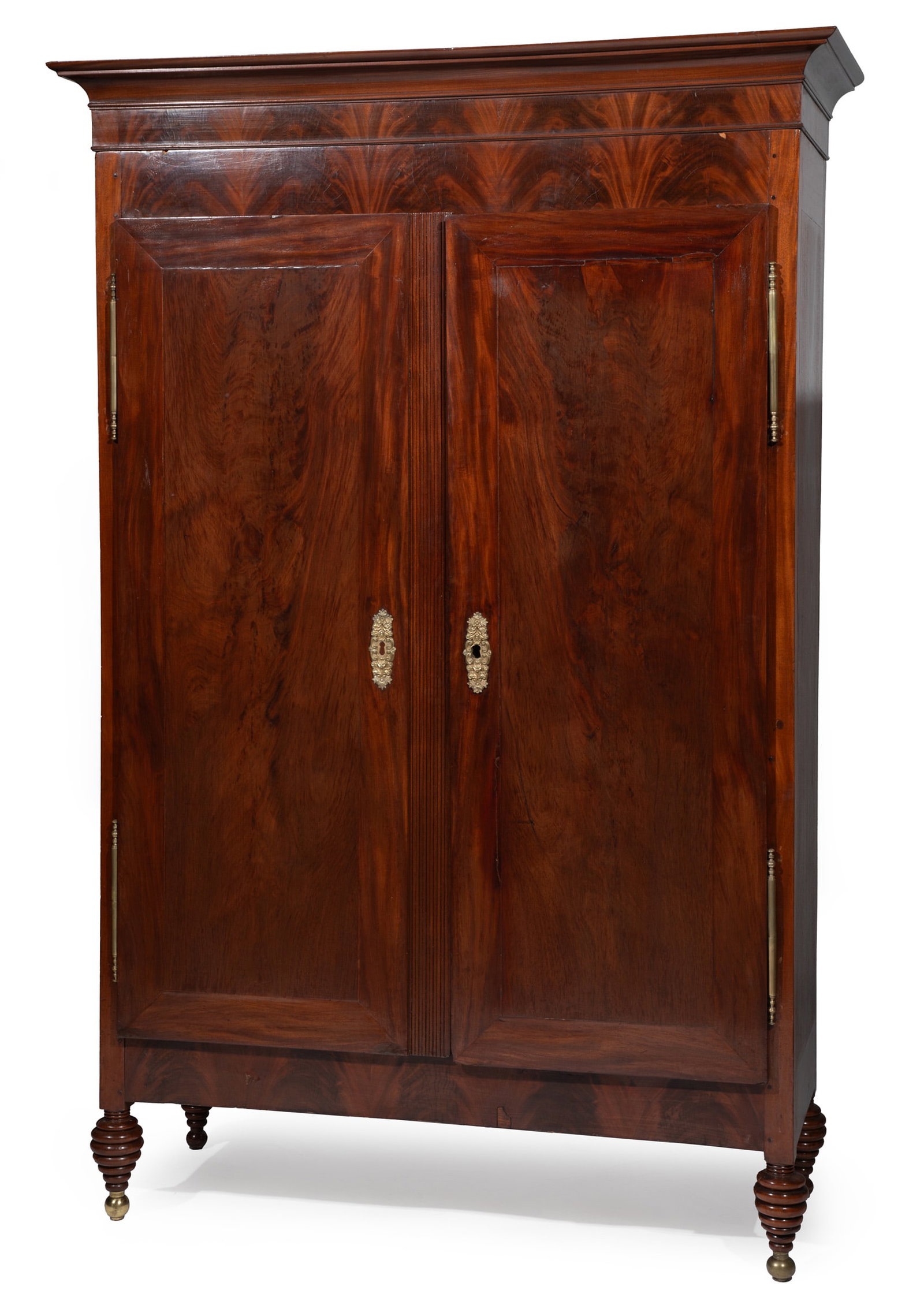 Fine American Classical Figured Mahogany Armoire (1 of 6)