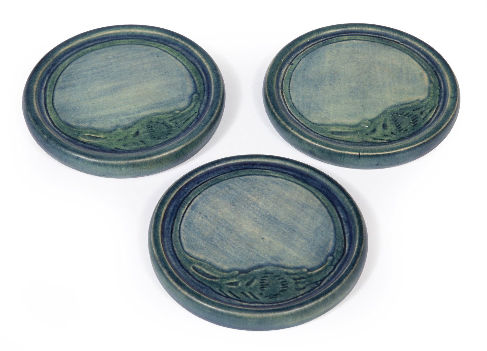 Three Newcomb College Art Pottery Coasters (1 of 4)