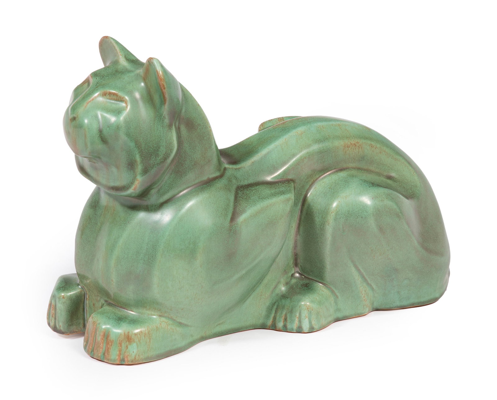 Shearwater Art Pottery "Cubist Cat" (Reclining) (1 of 5)