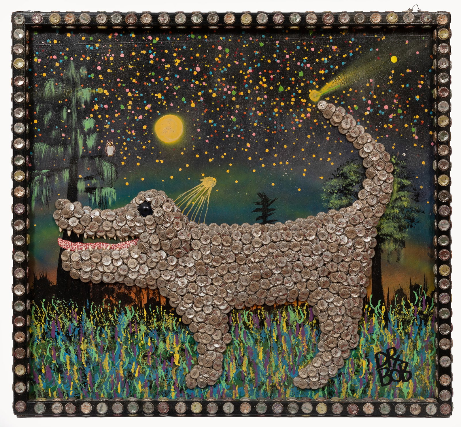 Robert "Dr. Bob" Shaffer, American/Louisiana b. 1952, "Blue Eyed, Blue Gummed Alligator Eatin' Dog", (1 of 5)