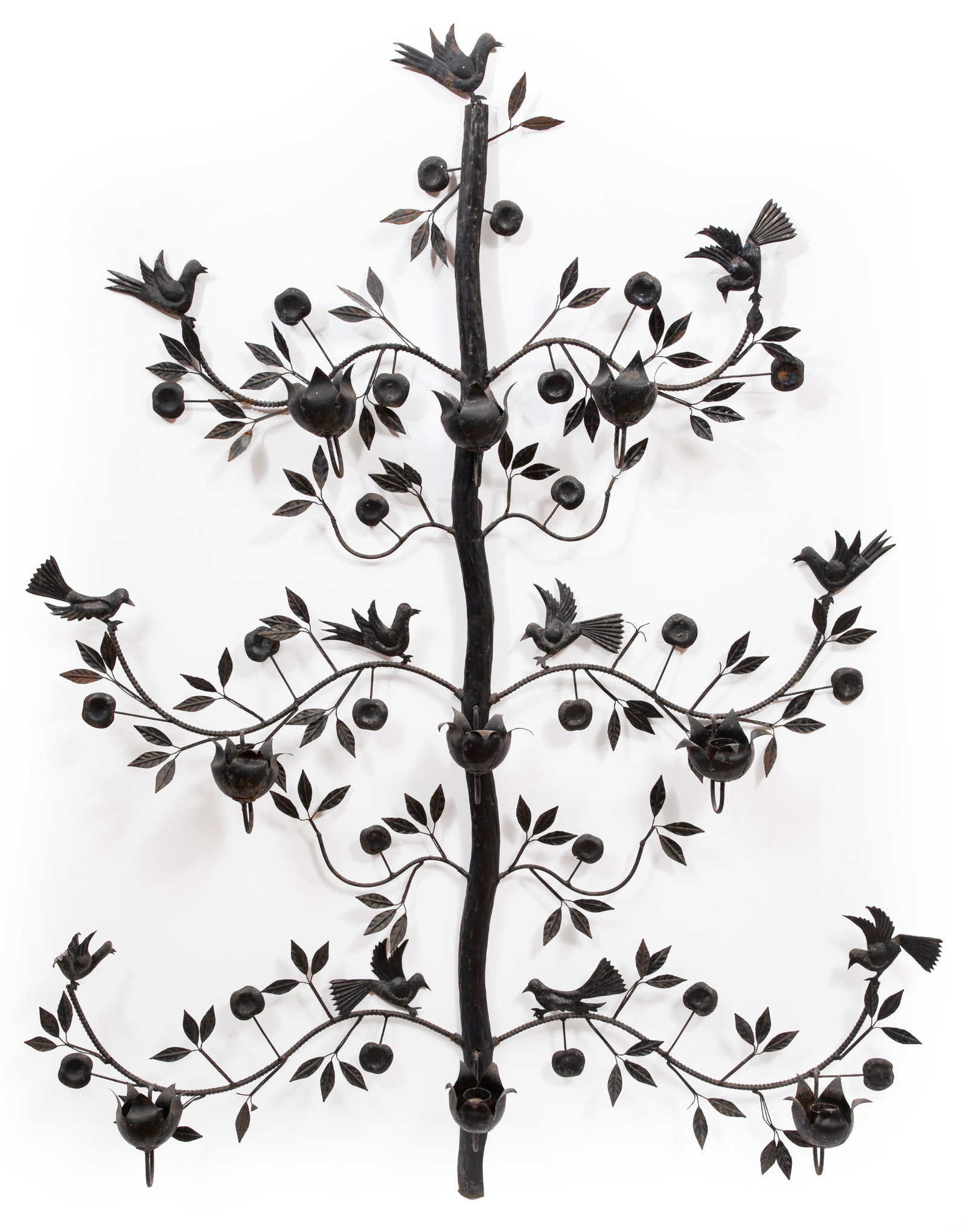Mexican Folk Art School 20th c., "Tree of Life", wrought iron and steel (1 of 4)