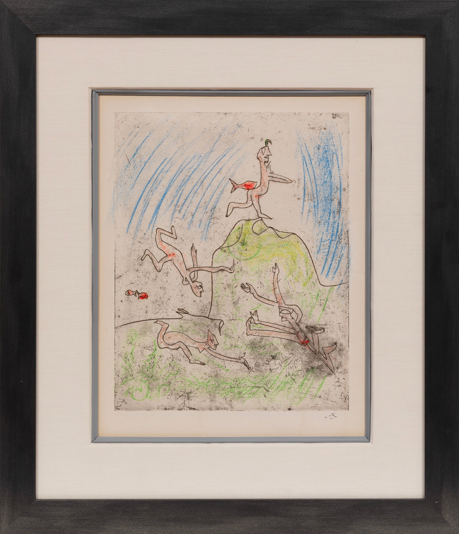 Roberto Matta, Chilean 1911-2005, "Untitled", pastel-enhanced etching and aquatint (1 of 5)