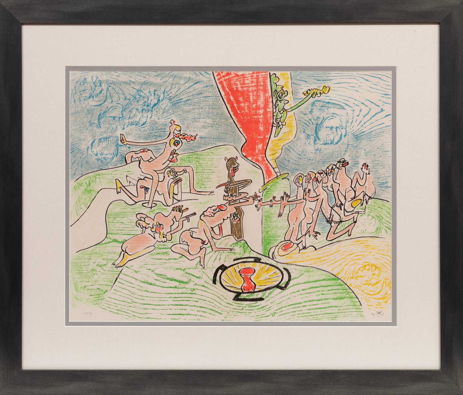 Roberto Matta, Chilean 1911-2005, "Or Dur Or Aison (The Golden Bull)", color lithograph on wove (1 of 4)