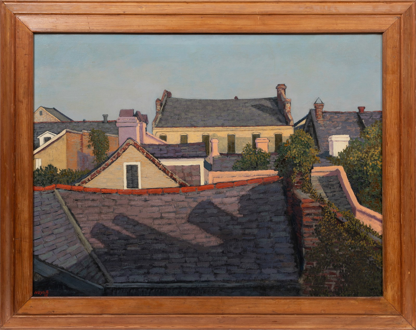 James Hoyle, American b. 1946, "French Quarter Rooftops", oil on canvas (1 of 3)
