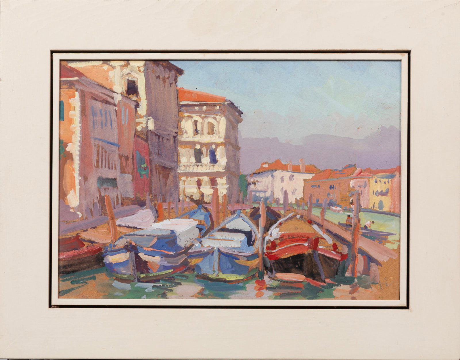 Tony Green, Italian/Louisiana b. 1954, "Grand Canal Parking Lot", gouache on paper (1 of 2)