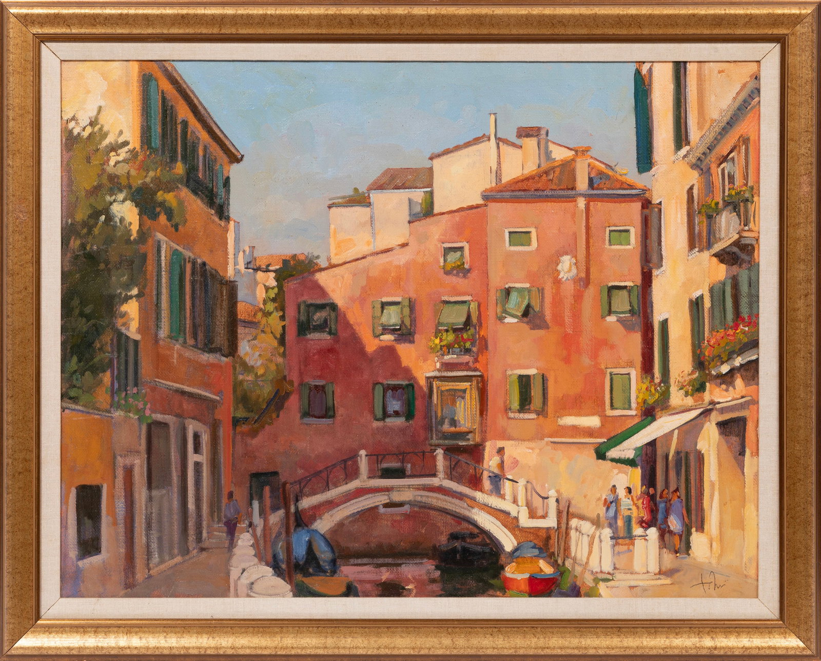 Tony Green, Italian/Louisiana b. 1954, "Calle de Ferruzzi", oil on canvas (1 of 3)