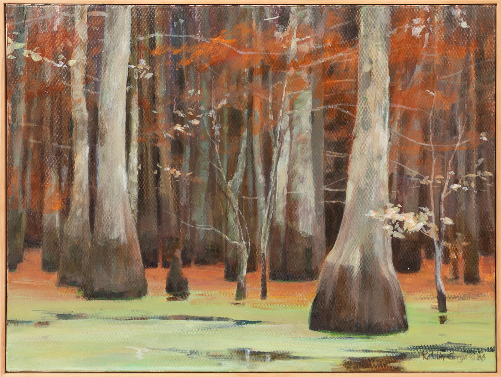 Kathy Gergo, Hungarian/Louisiana d. 2016, "Winter Pearl", acrylic on canvas: Kathy Gergo Hungarian/Louisiana, d. 2016 "Winter Pearl" acrylic on canvas 2006, signed and dated lower right, titled on stretcher, framed. Provenance: Collection of Cynthia A. Samuel, New Orleans, LA.