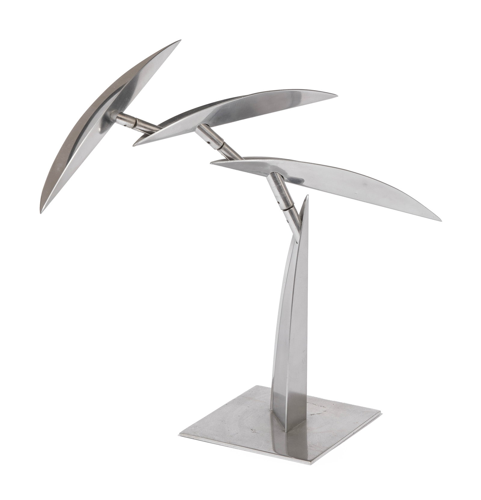 Lin Emery, American/Louisiana 1926-2021, "Sprout", polished aluminum kinetic sculpture (1 of 4)