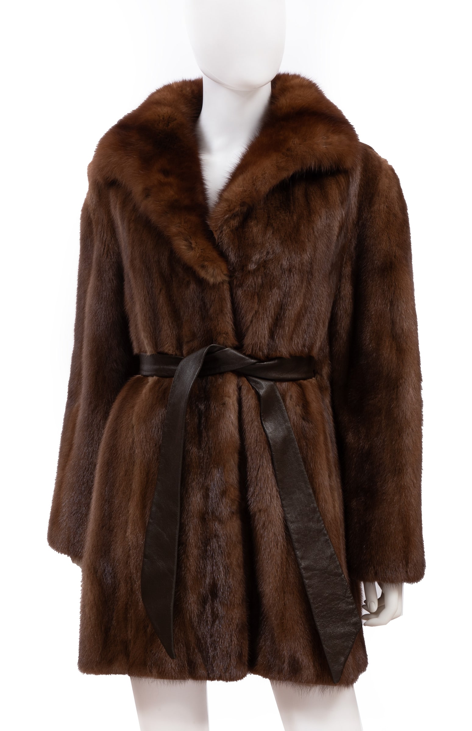 Vintage Belted Mink Fur Coat (1 of 3)