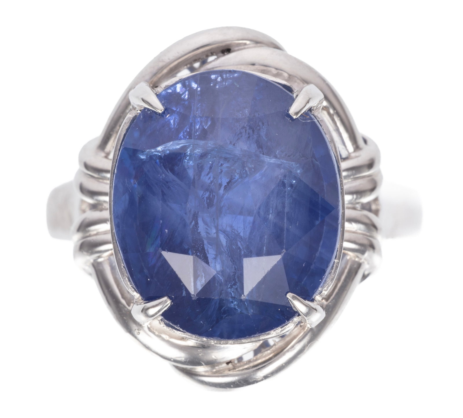 Platinum and Ceylon Sapphire Ring (1 of 3)