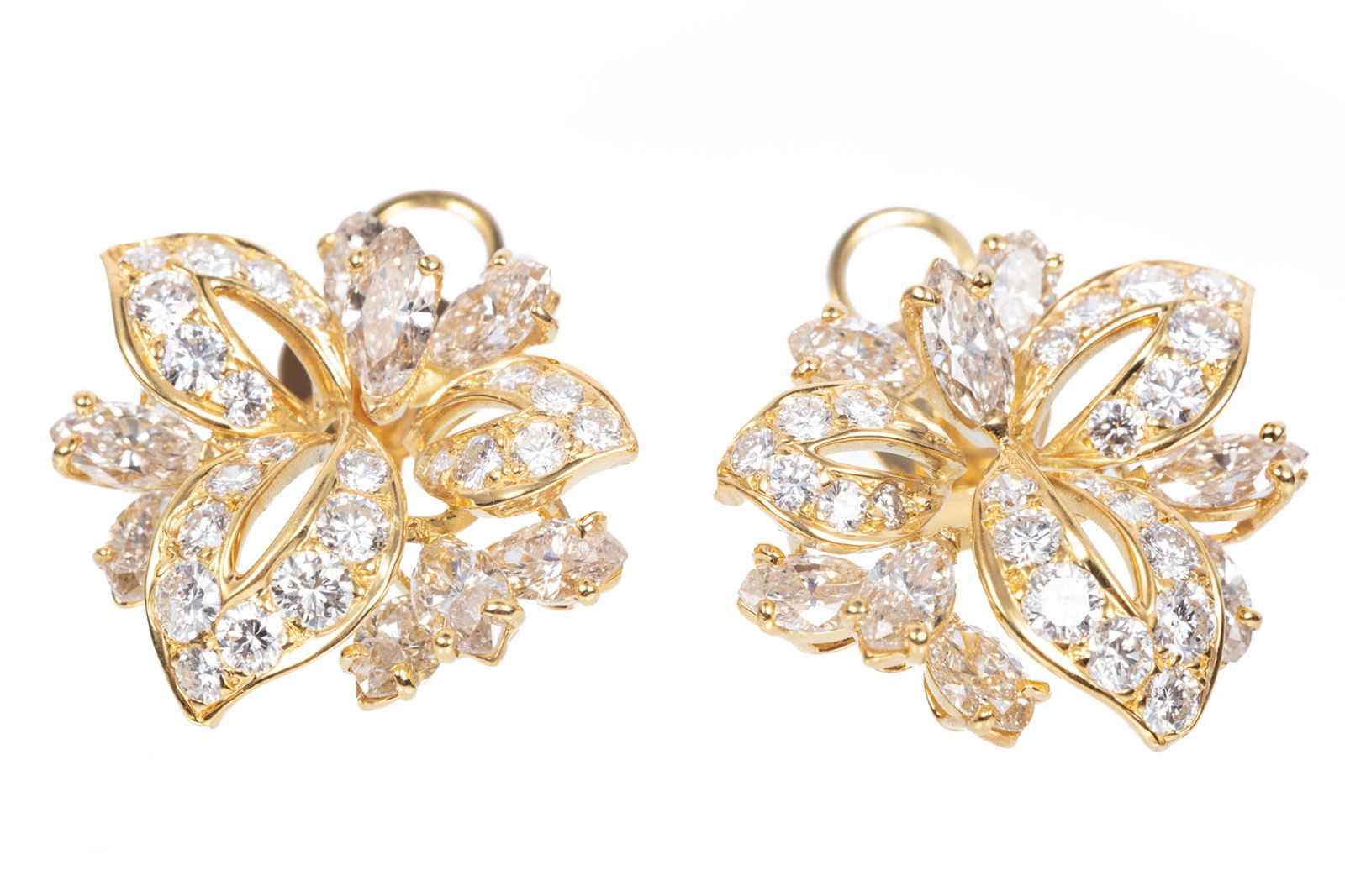 Pair of 18 kt. Yellow Gold and Diamond Earrings (1 of 3)