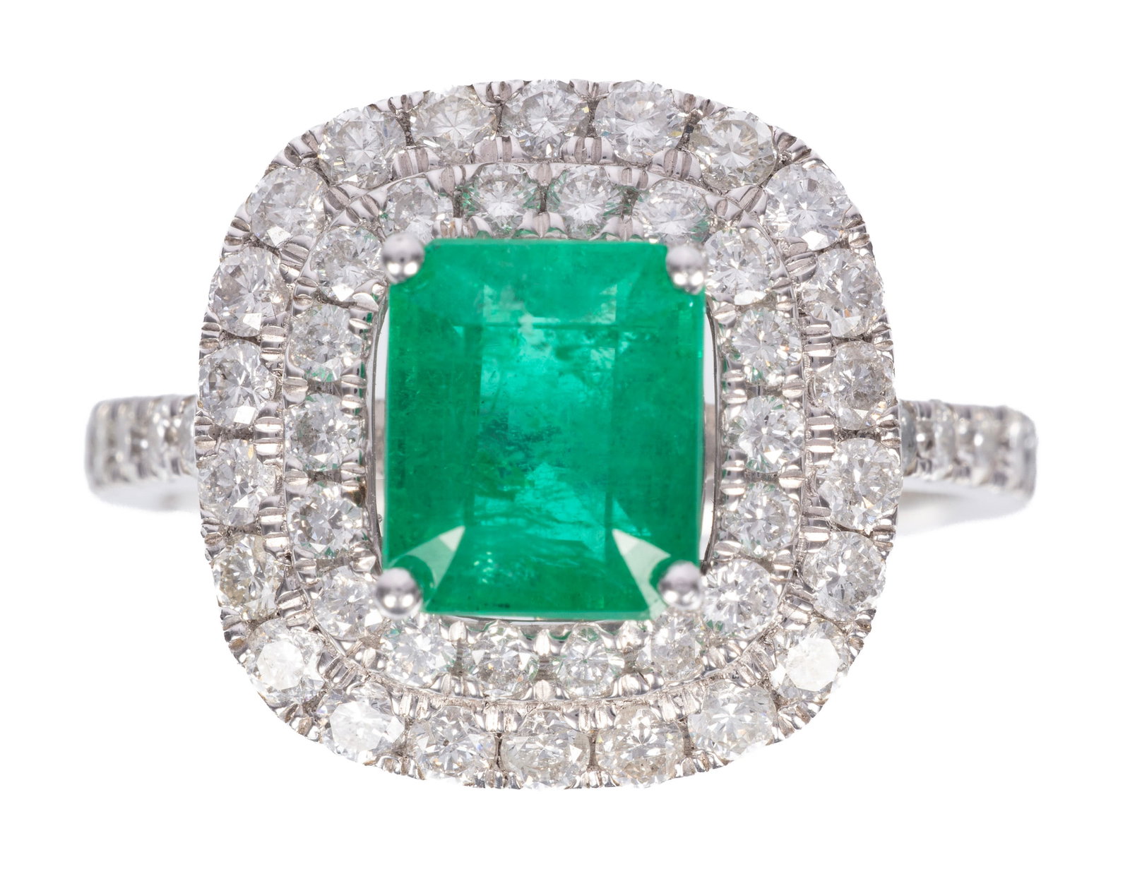 Platinum, Emerald and Diamond Ring (1 of 3)