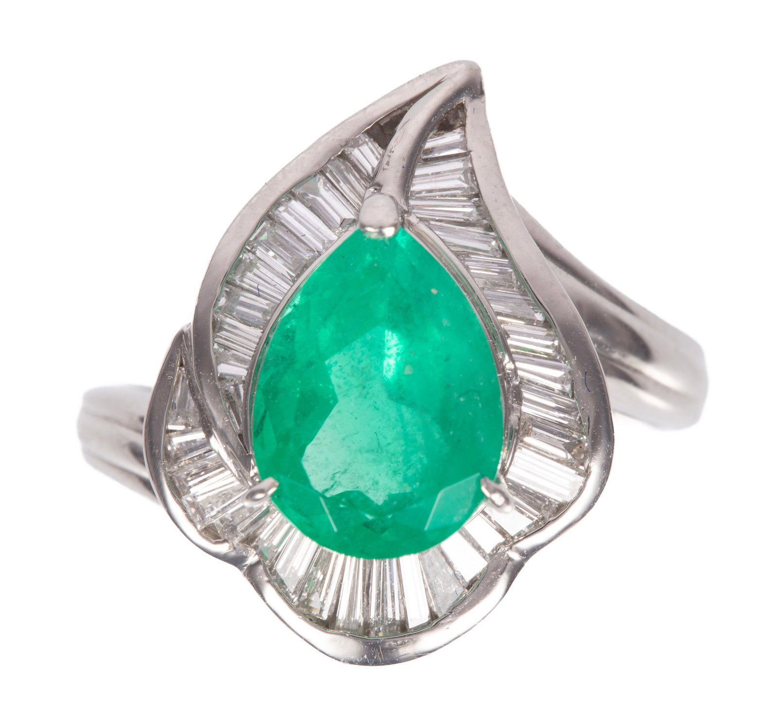 Platinum, Columbian Emerald and Diamond Ring (1 of 3)