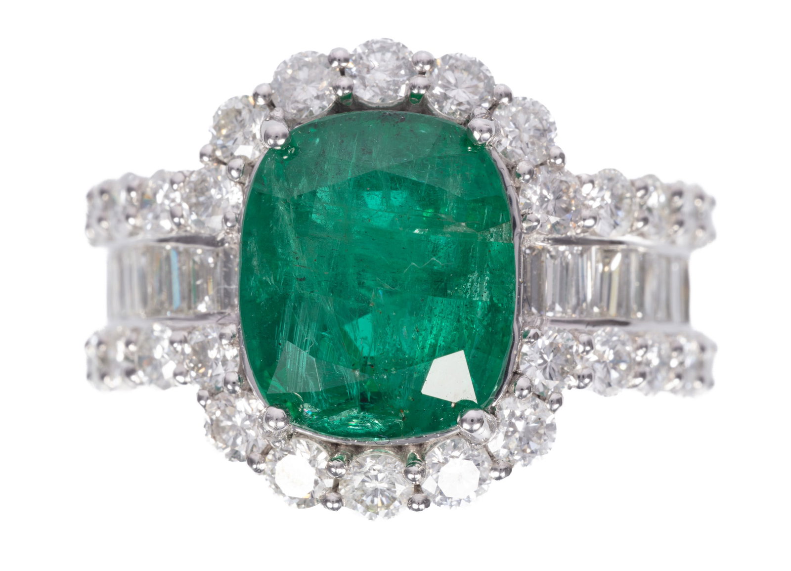 Platinum, Emerald and Diamond Ring (1 of 3)