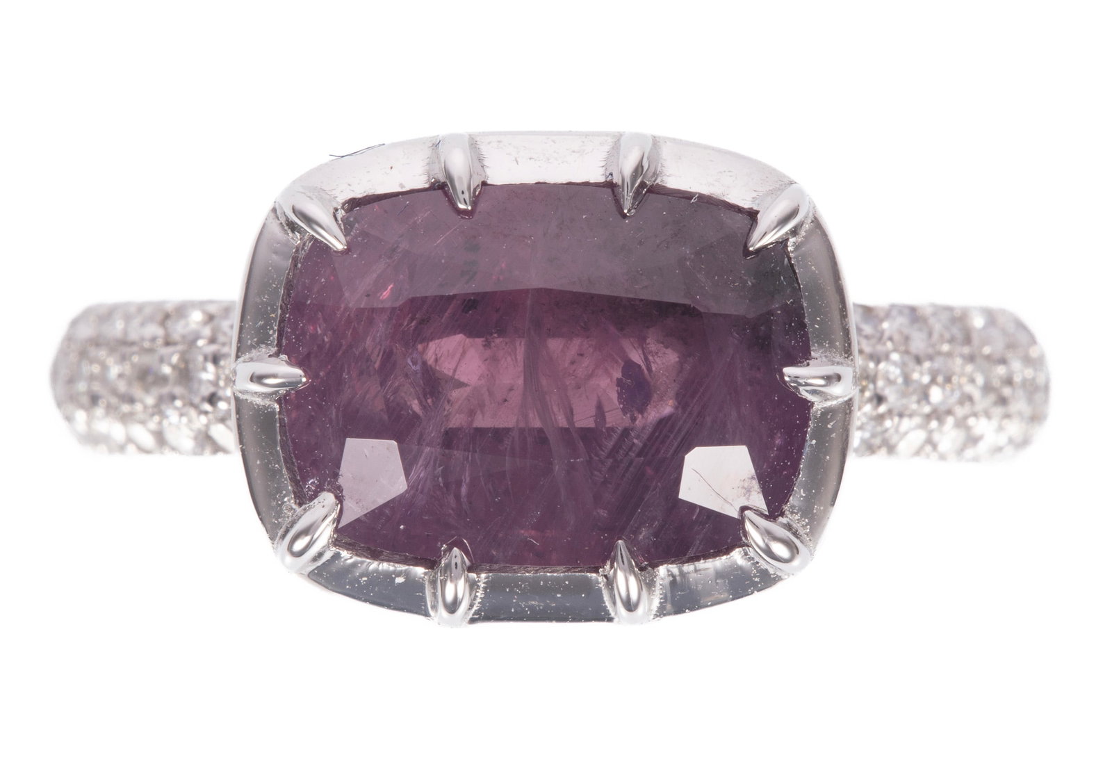 Platinum, Kashmir Sapphire and Diamond Ring (1 of 3)