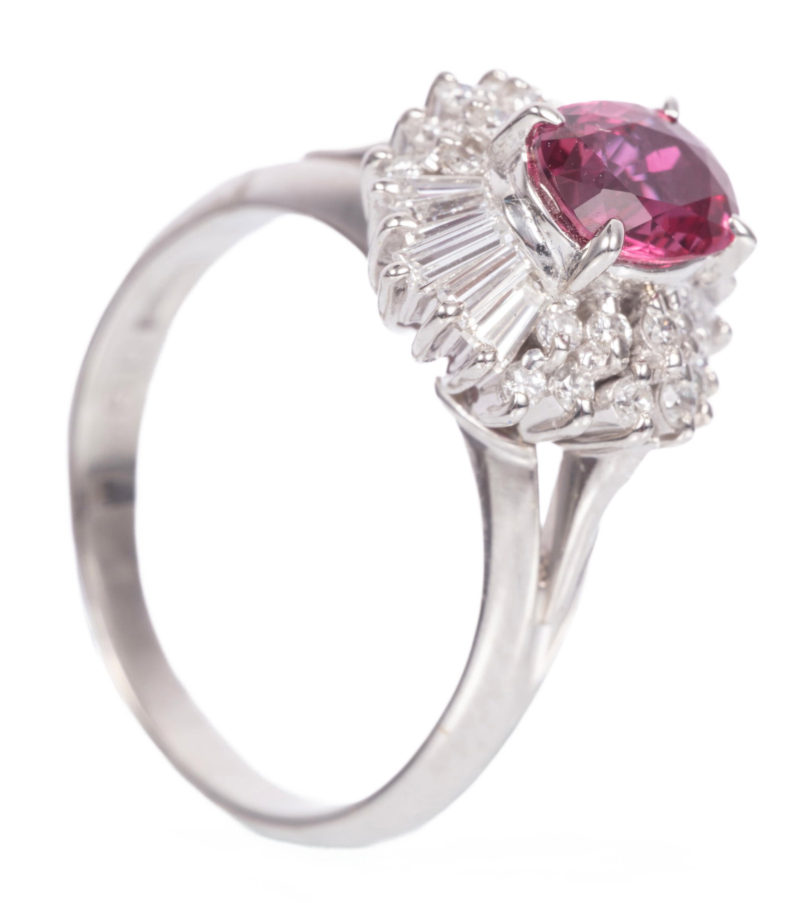 Platinum, Ruby and Diamond Ring - 2