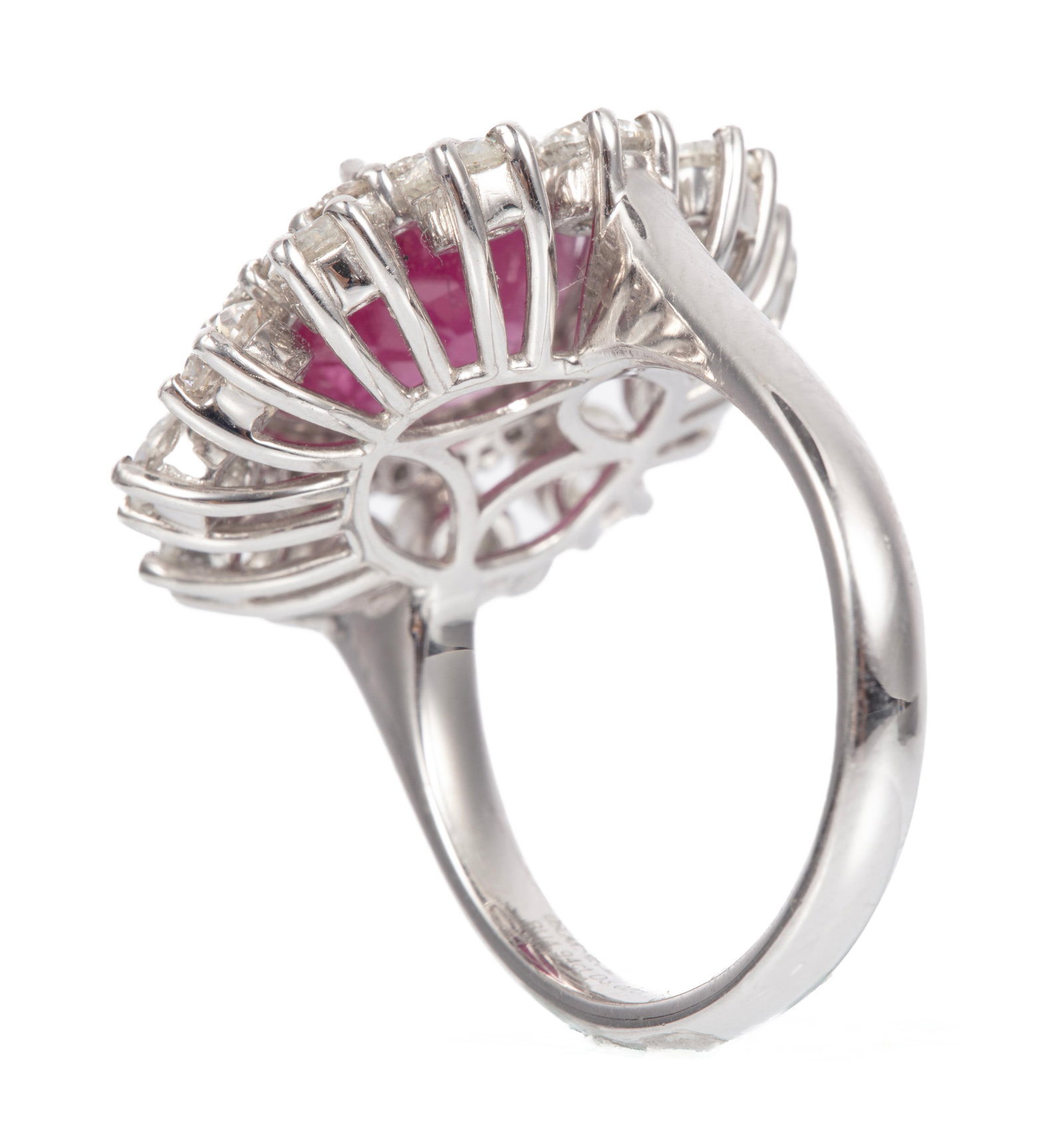 Platinum, Burmese Ruby and Diamond Ring - 3