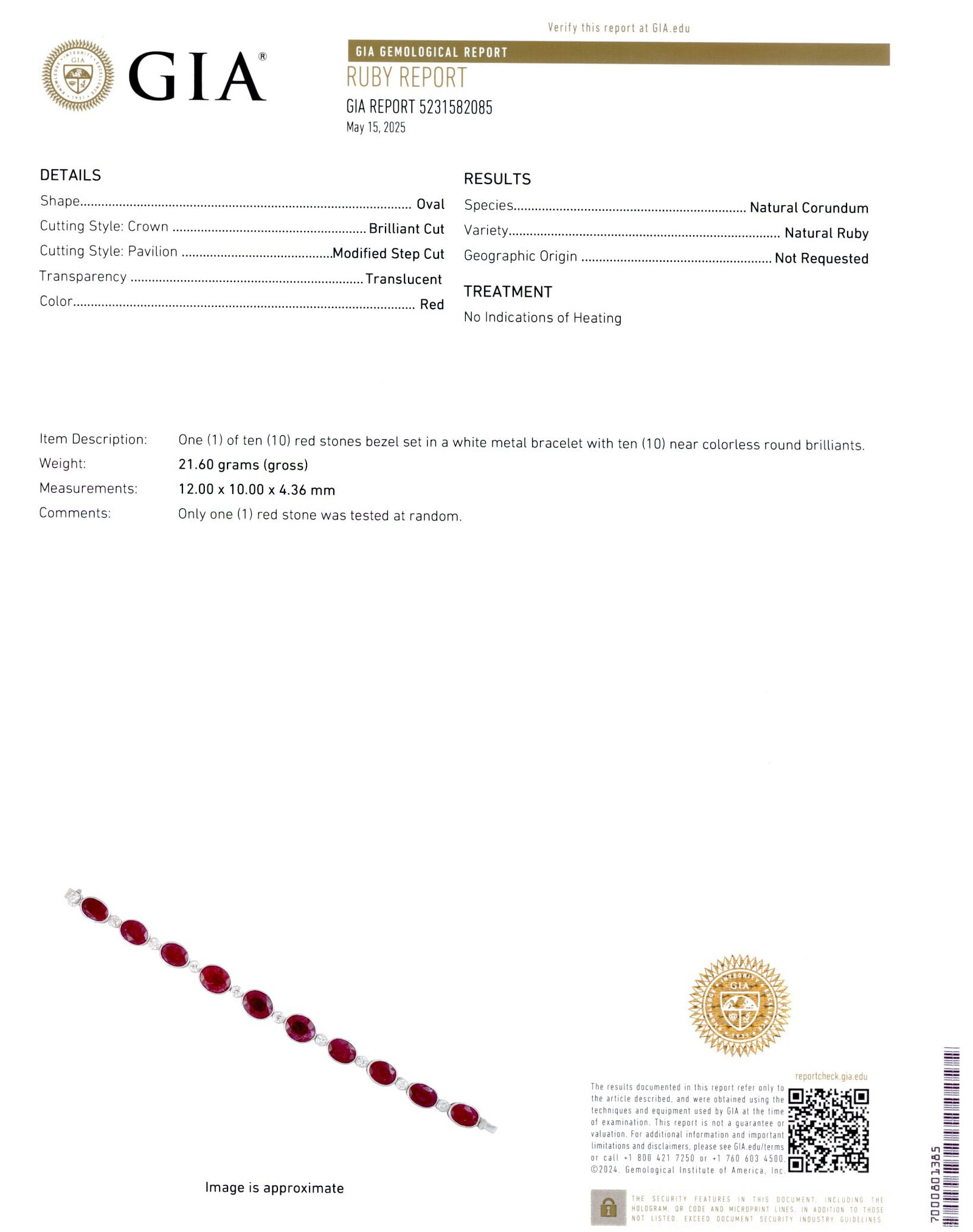 Platinum, Ruby and Diamond Bracelet - 4