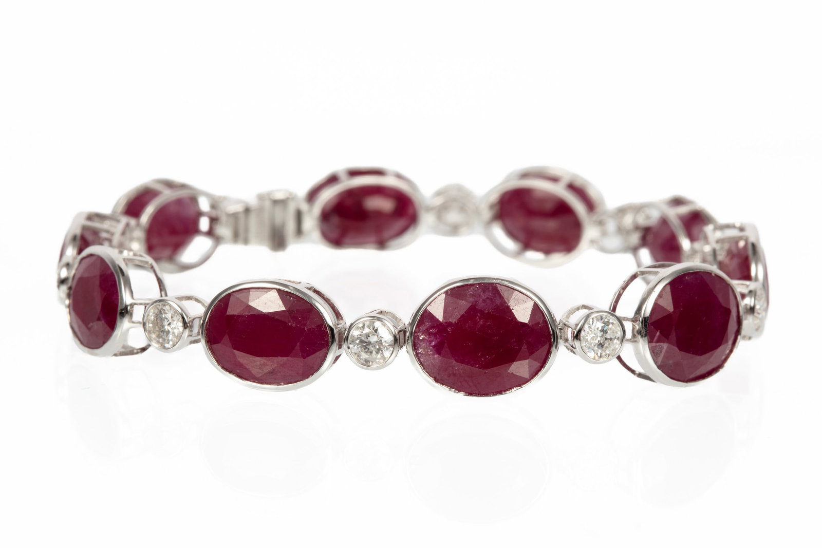 Platinum, Ruby and Diamond Bracelet (1 of 3)