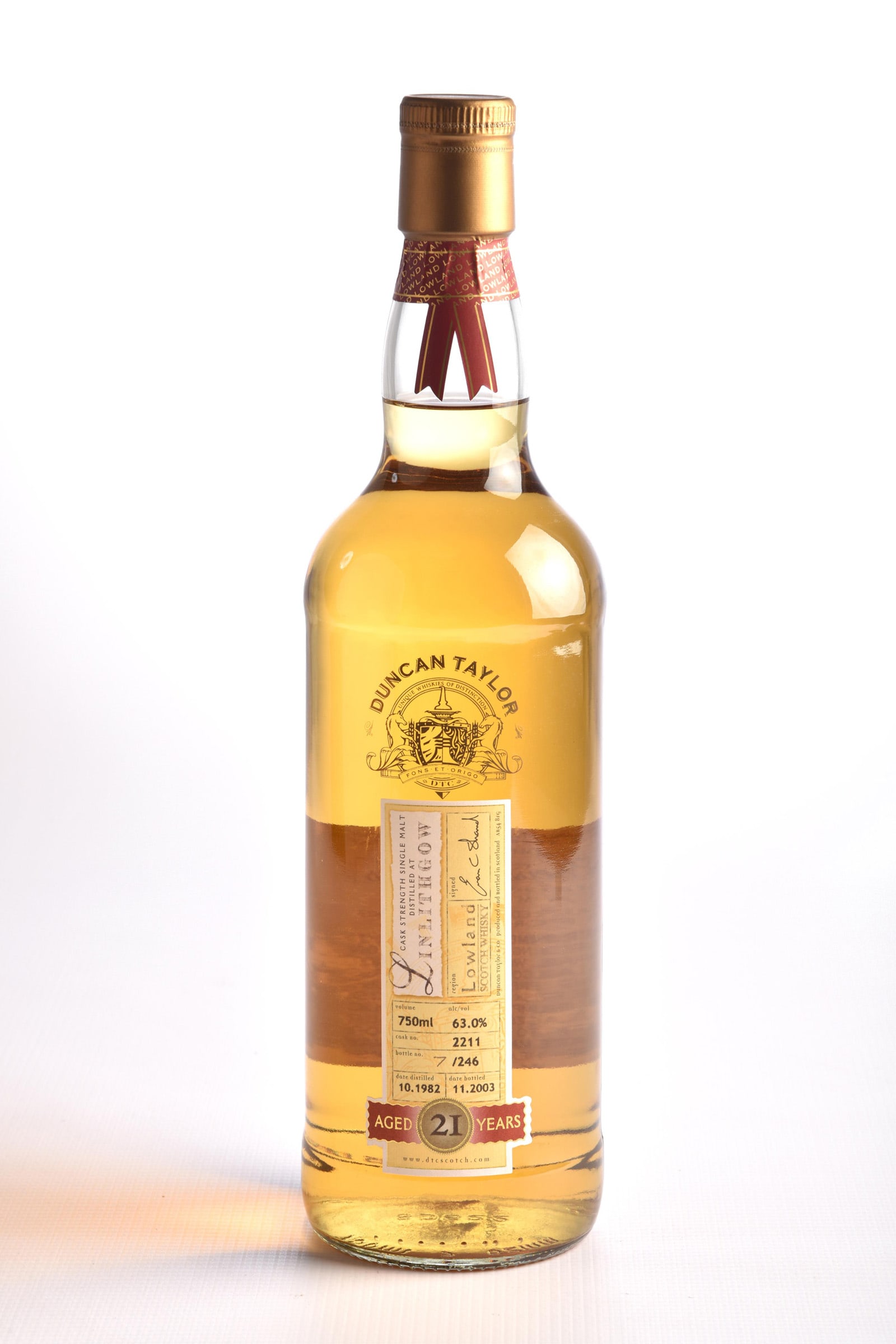 Duncan Taylor Linlithrow 21 Year Lowland Single Malt Scotch Whisky (1 of 2)