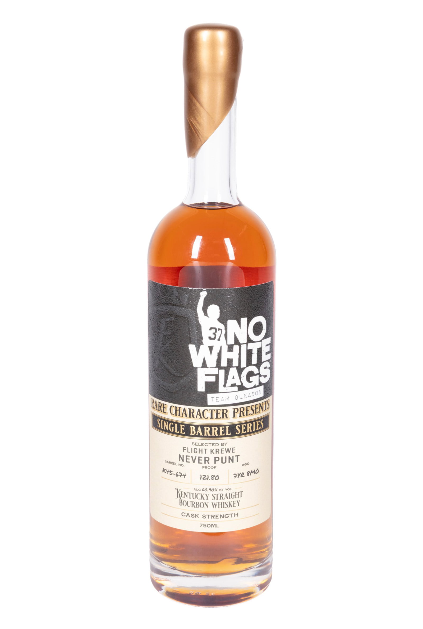 Rare Character Never Punt No White Flags Team Gleason Single Barrel Kentucky Straight Bourbon (1 of 2)