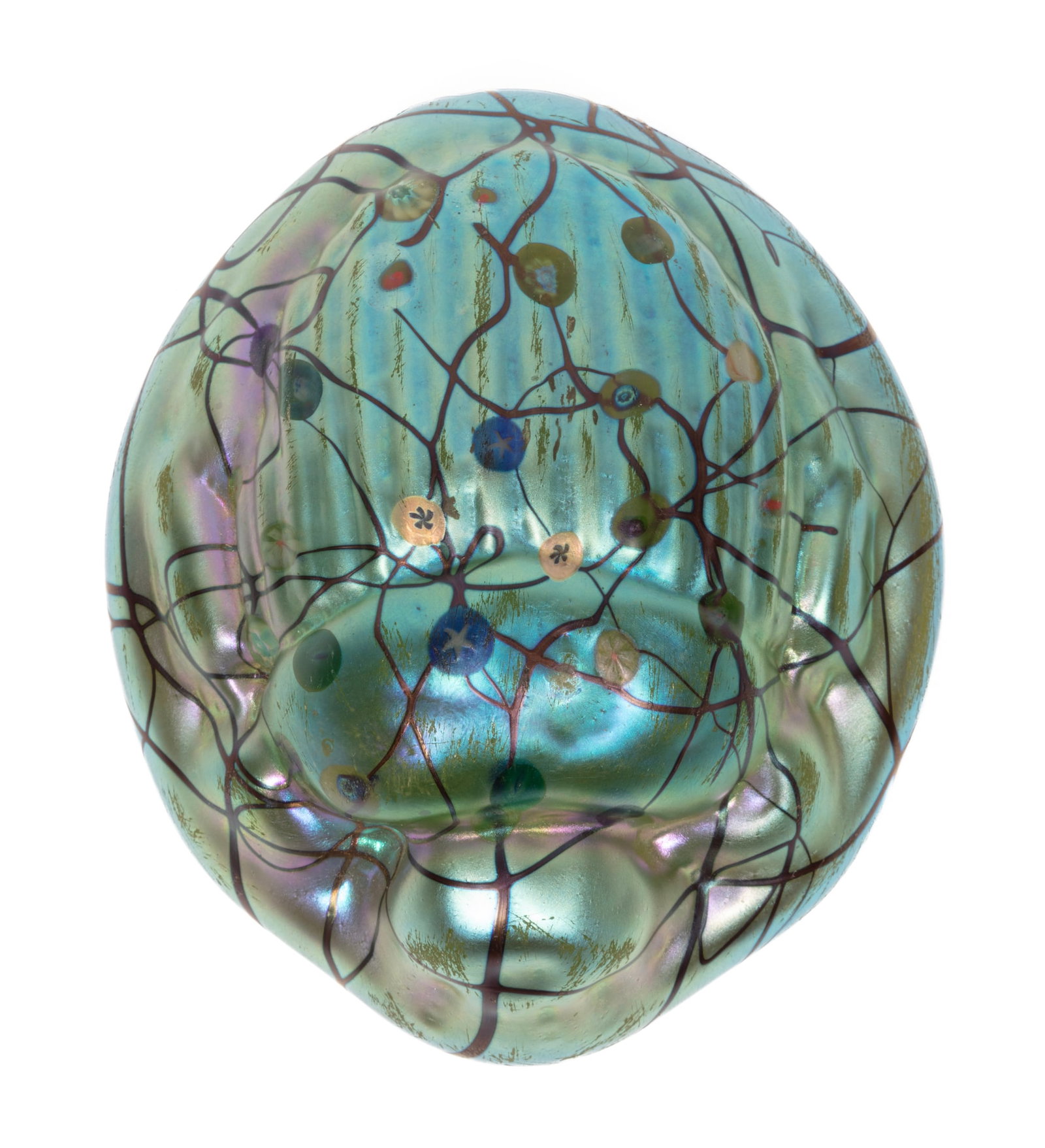 Tiffany-Style Favrile Glass "Scarab" Paperweight - 3