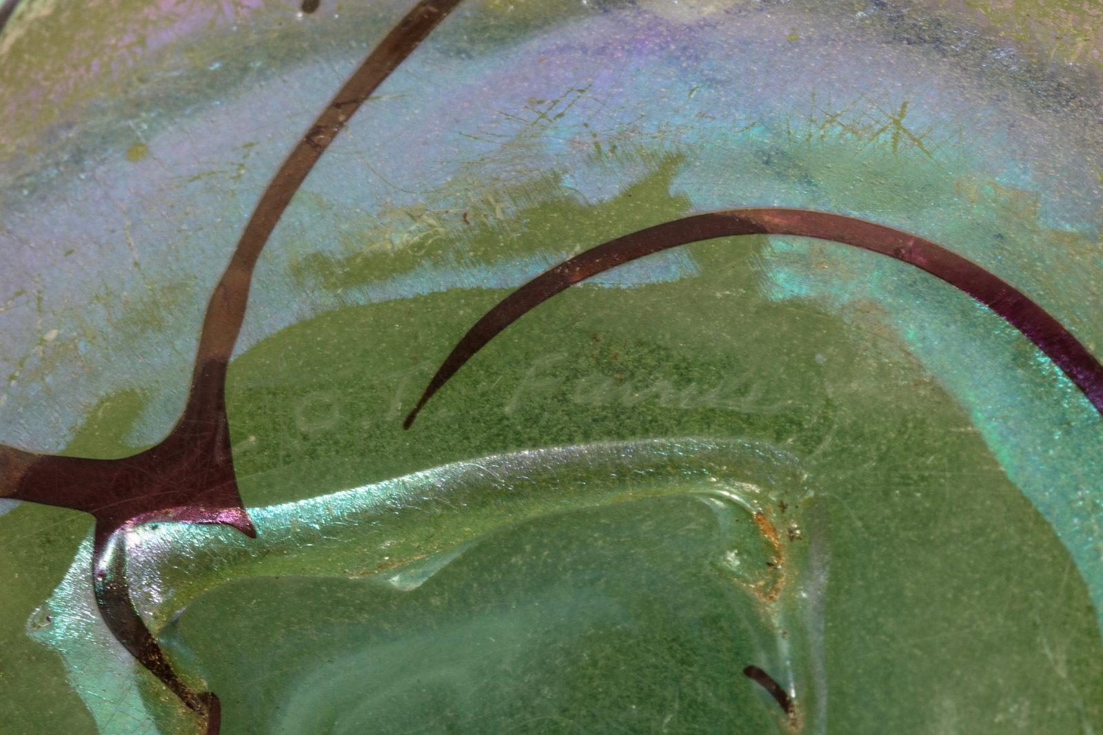 Tiffany-Style Favrile Glass "Scarab" Paperweight - 5