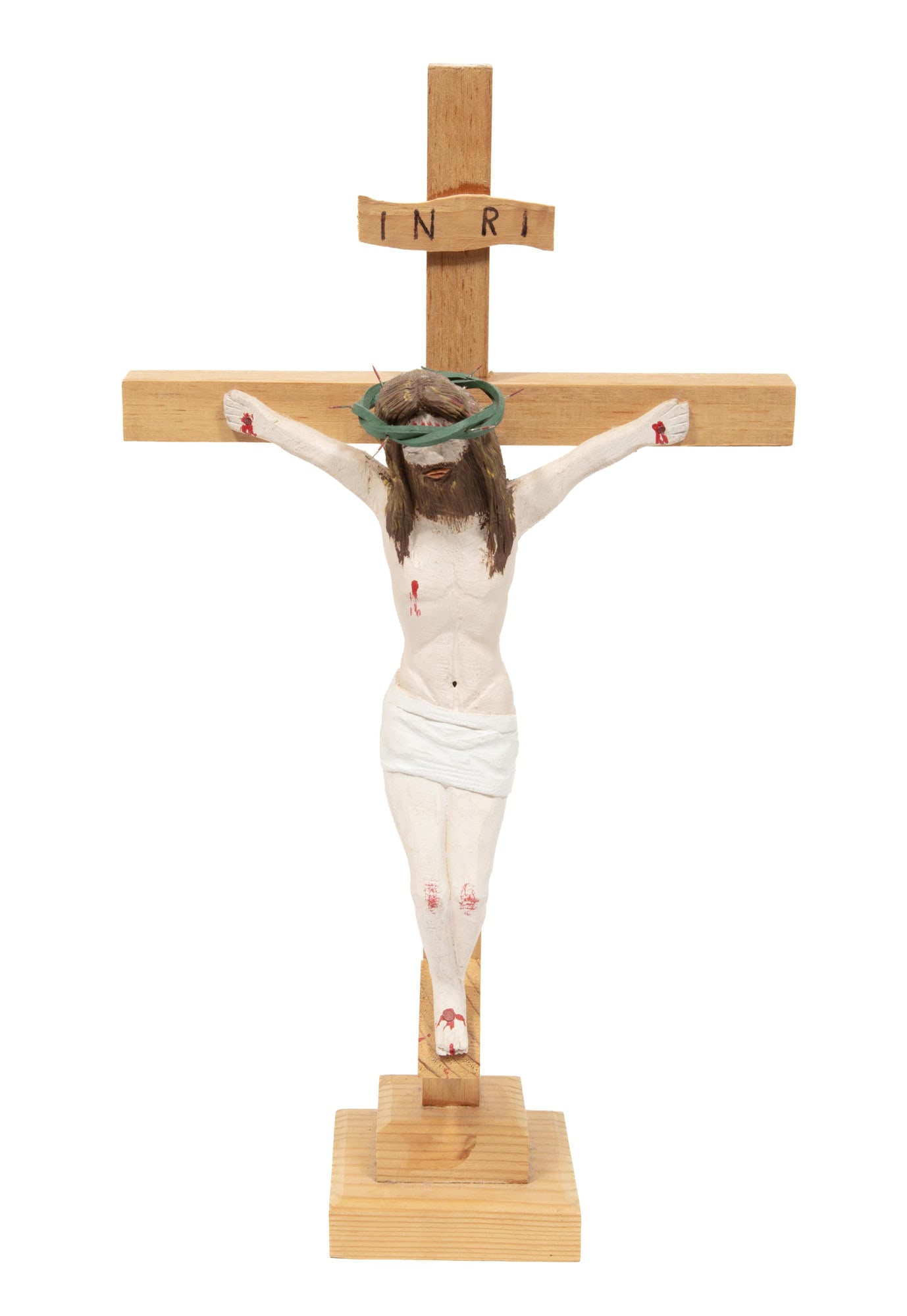 Ivy Billiot, United Houma Nation/Louisiana b. 1945, "Jesus on the Cross", acrylic and mixed media on (1 of 5)
