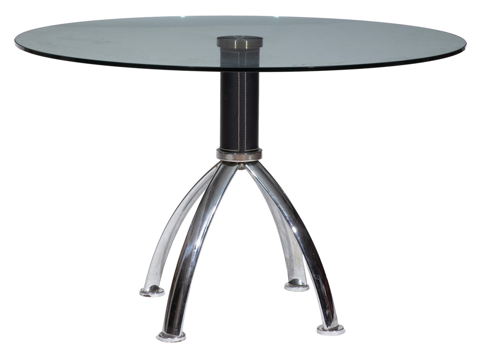 Contemporary Glass and Chrome Dining or Center Table (1 of 3)