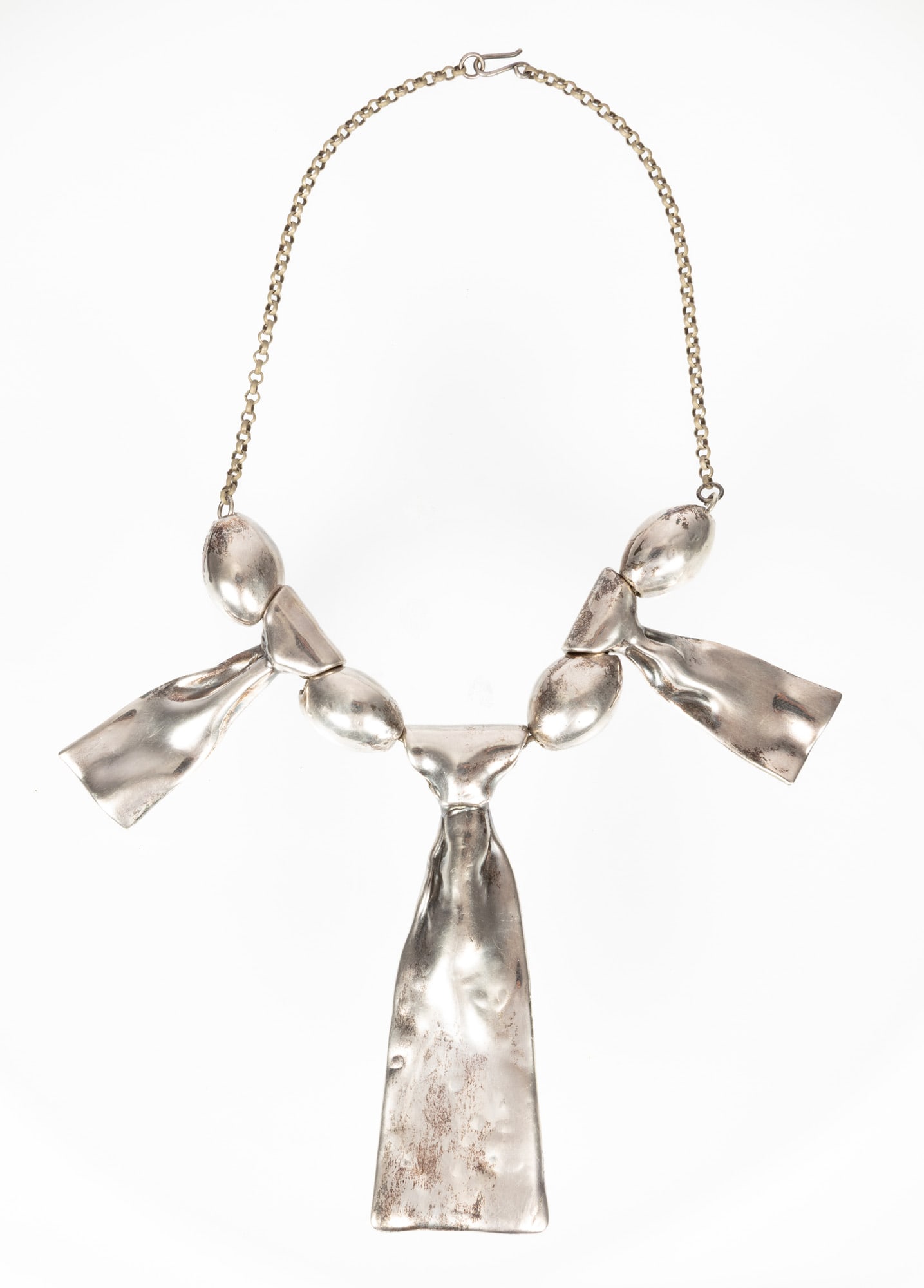 David Varsano Sterling Silver Modernist Necklace: David Varsano Sterling Silver Modernist Necklace marked, l. 16 in., 48.50 dwts. Provenance: Collection of Marbeth Schon; Private collection, New Orleans, Louisiana.