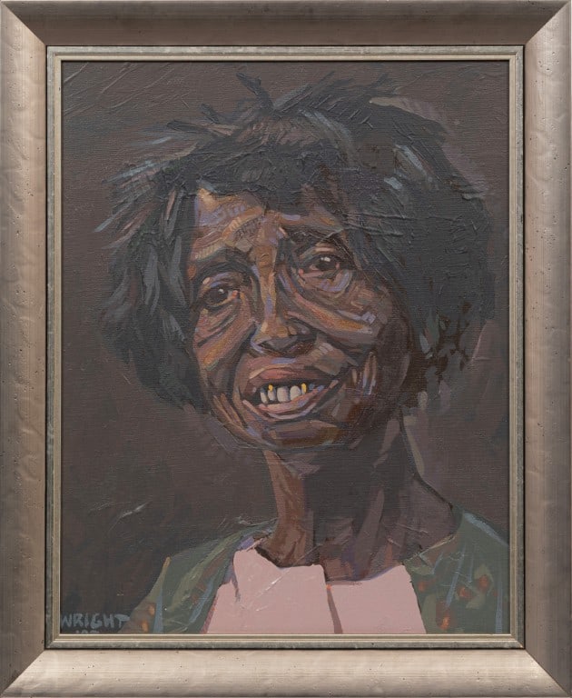 Don Wright, American/Louisiana 1938-2007, "Clementine Hunter", oil on canvas (1 of 3)