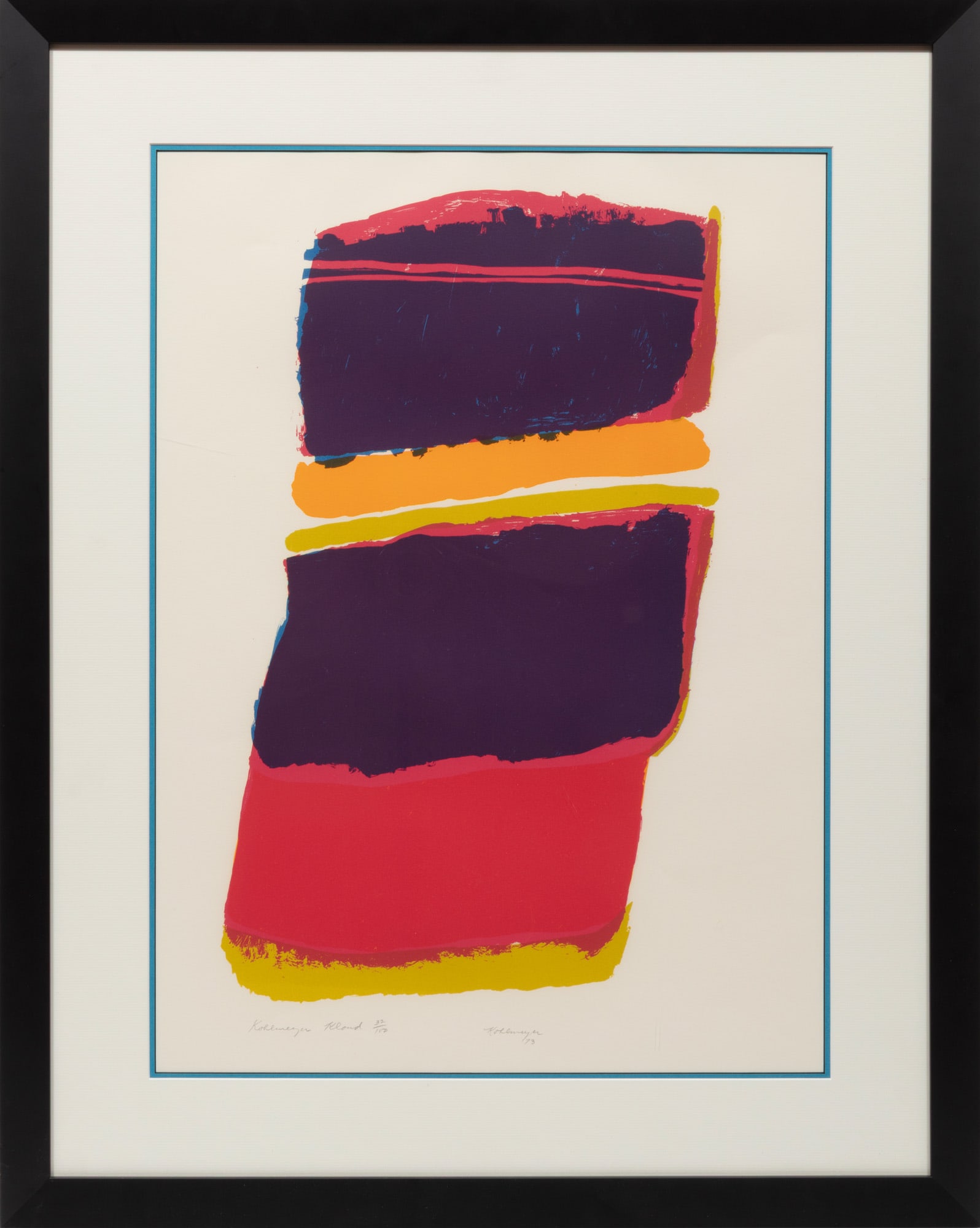 Ida Rittenberg Kohlmeyer, American/Louisiana 1912-1997, "Kohlmeyer Kloud", silkscreen on paper: Ida Rittenberg Kohlmeyer American/Louisiana, 1912-1997 "Kohlmeyer Kloud" silkscreen on paper 1973, pencil-signed, titled, dated and numbered "32/100" lower margin, "Landfall Press, Chicago, IL" stamp 