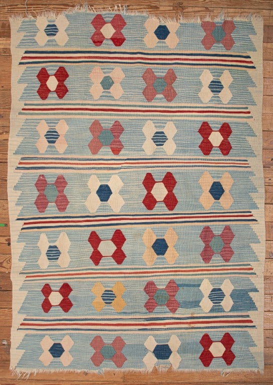 Turkish Flatweave Rug: Turkish Flatweave Rug 89 in. x 46 in.