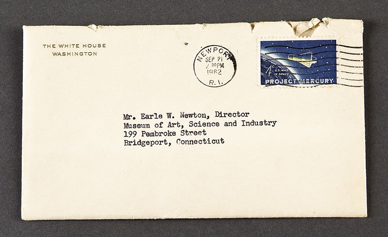 First Lady Jacqueline Kennedy Typed Letter Signed: First Lady Jacqueline Kennedy Typed Letter Signed, dated September 19, 1962, on White House stationery, to Mr. Earle W. Newton, Director, Museum of Art, Science and Industry, Bridgeport, CT, relating 