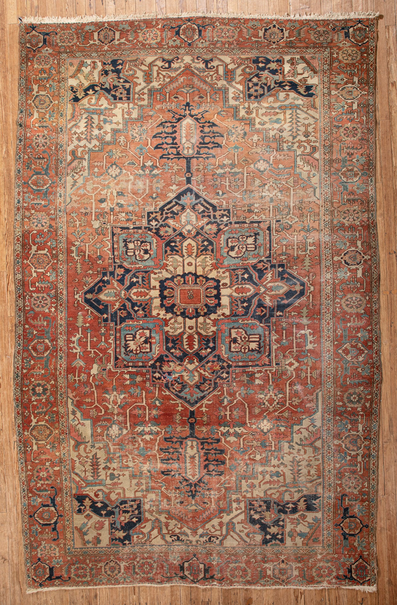 Antique Heriz Carpet: Antique Heriz Carpet 9 ft. 9 in. x 14 ft. 11 in.