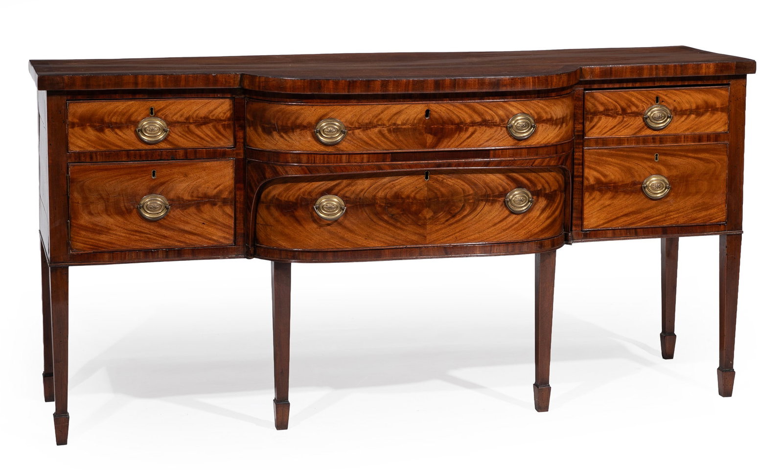Georgian Figured Mahogany Bowfront Sideboard (1 of 5)