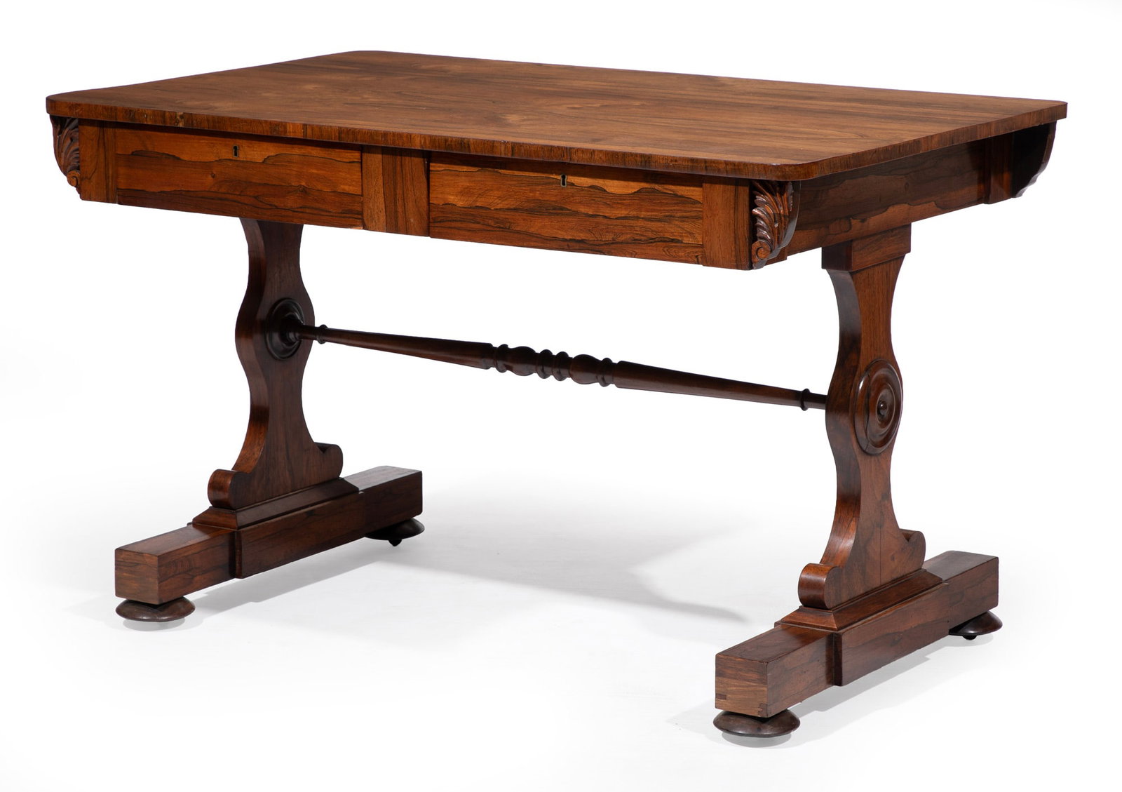 Regency Carved Rosewood Library Table (1 of 5)