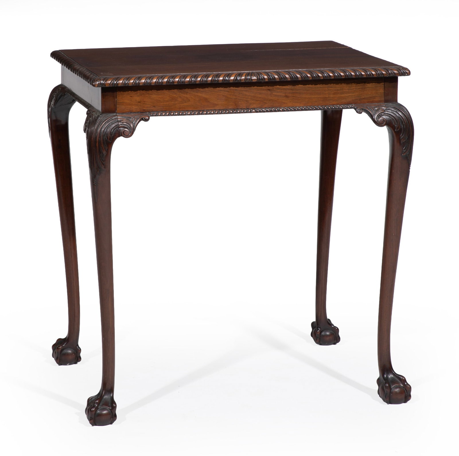 Chippendale-Style Carved Mahogany Side Table (1 of 4)