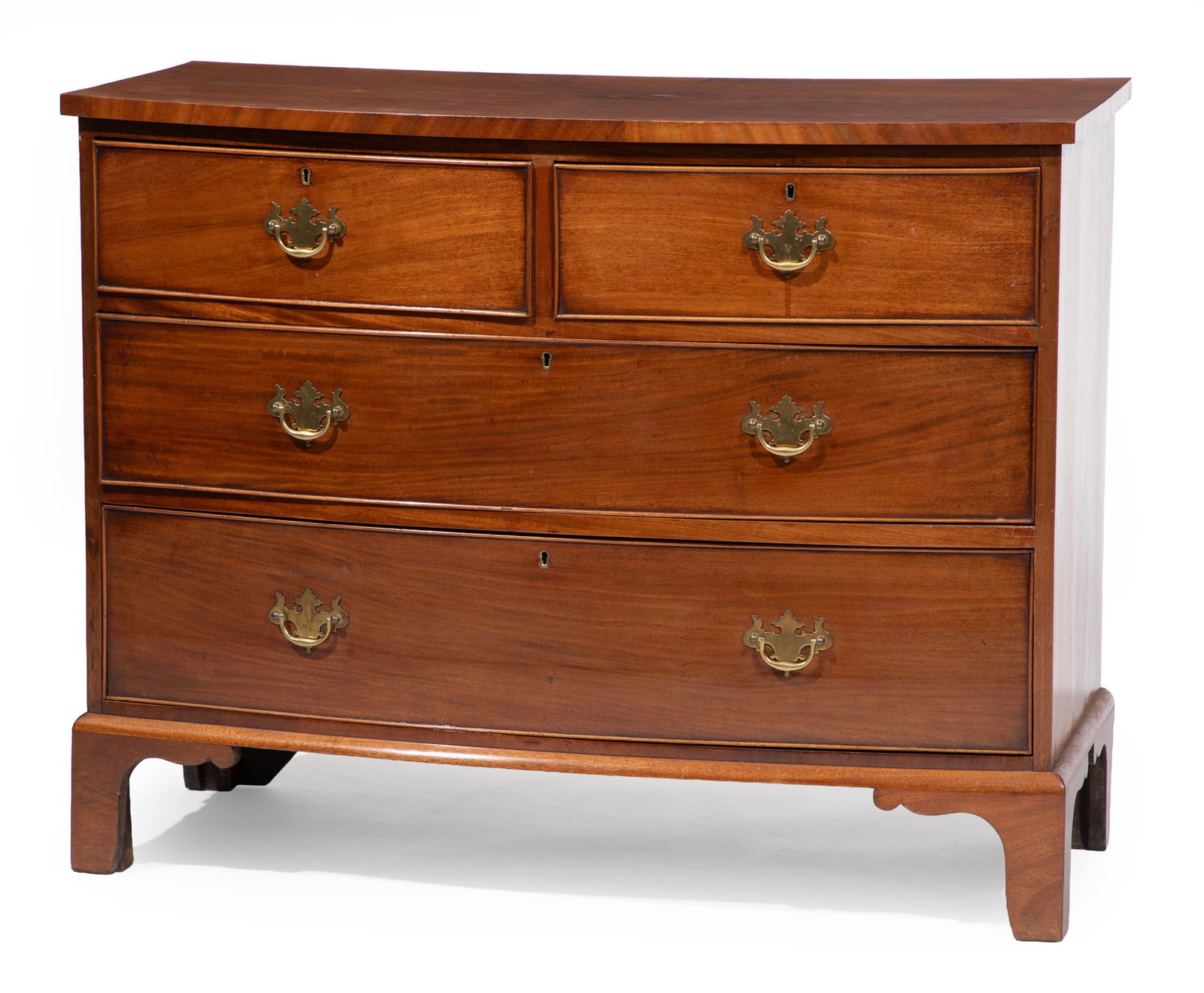 Georgian Carved Mahogany Bowfront Chest of Drawers (1 of 3)