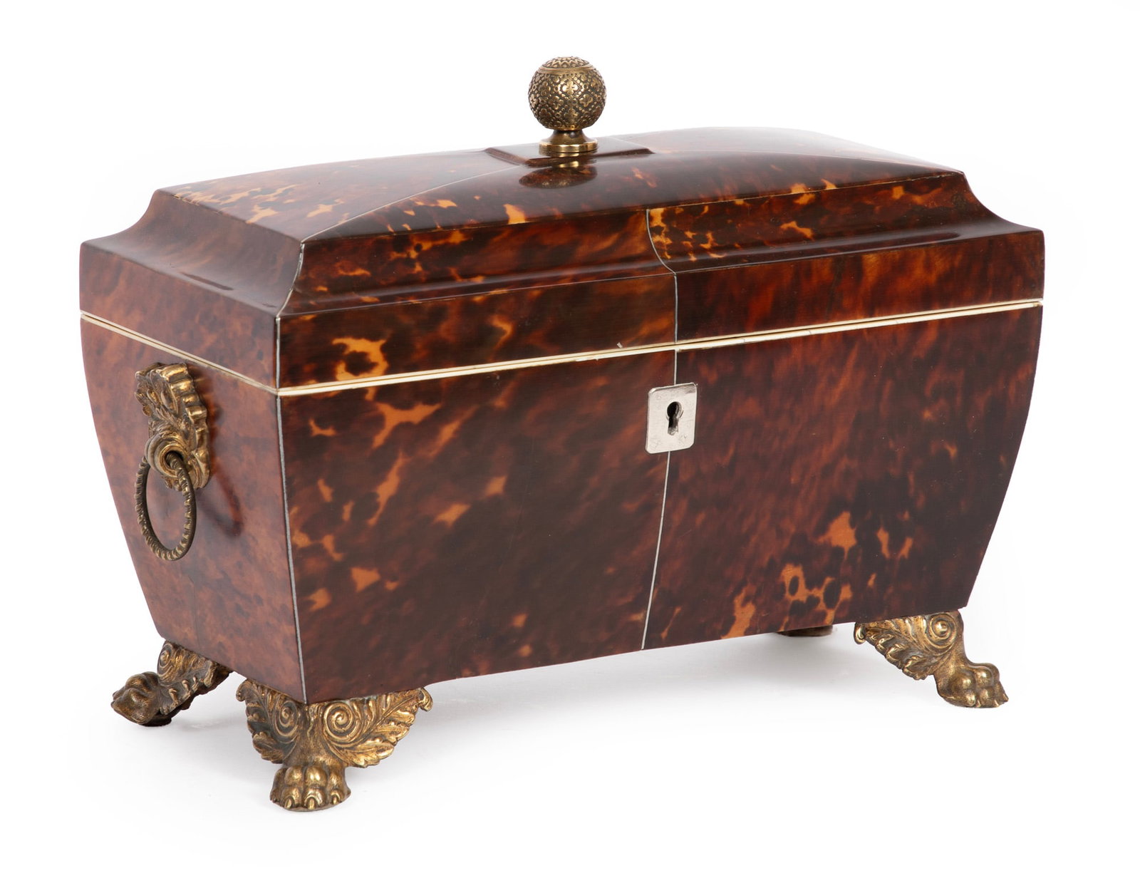 Large Antique Regency Gilt-Bronze Mounted Tea Caddy (1 of 5)