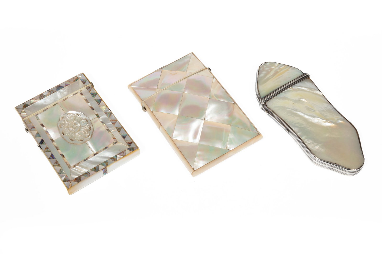 Three Antique English Mother-of-Pearl Cases (1 of 11)