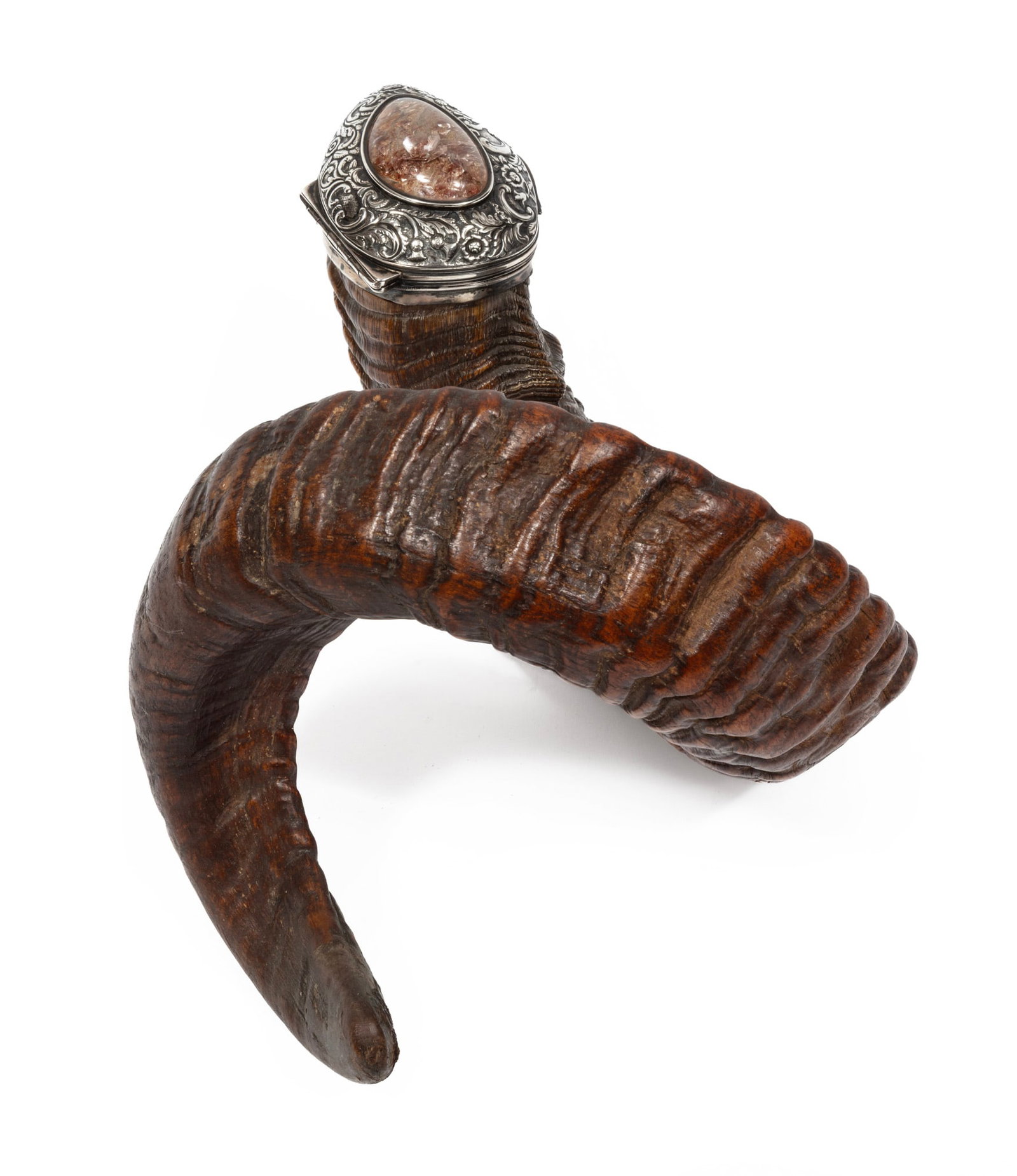 Antique Scottish Silver-Mounted Ram's Horn Snuff Mull (1 of 7)