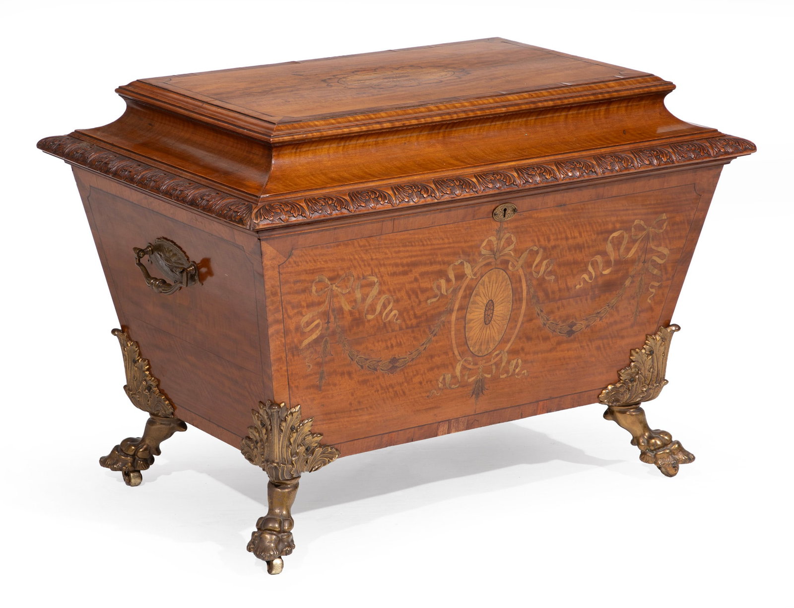 Fine George III Inlaid Satinwood Sarcophagus Form Cellarette (1 of 5)