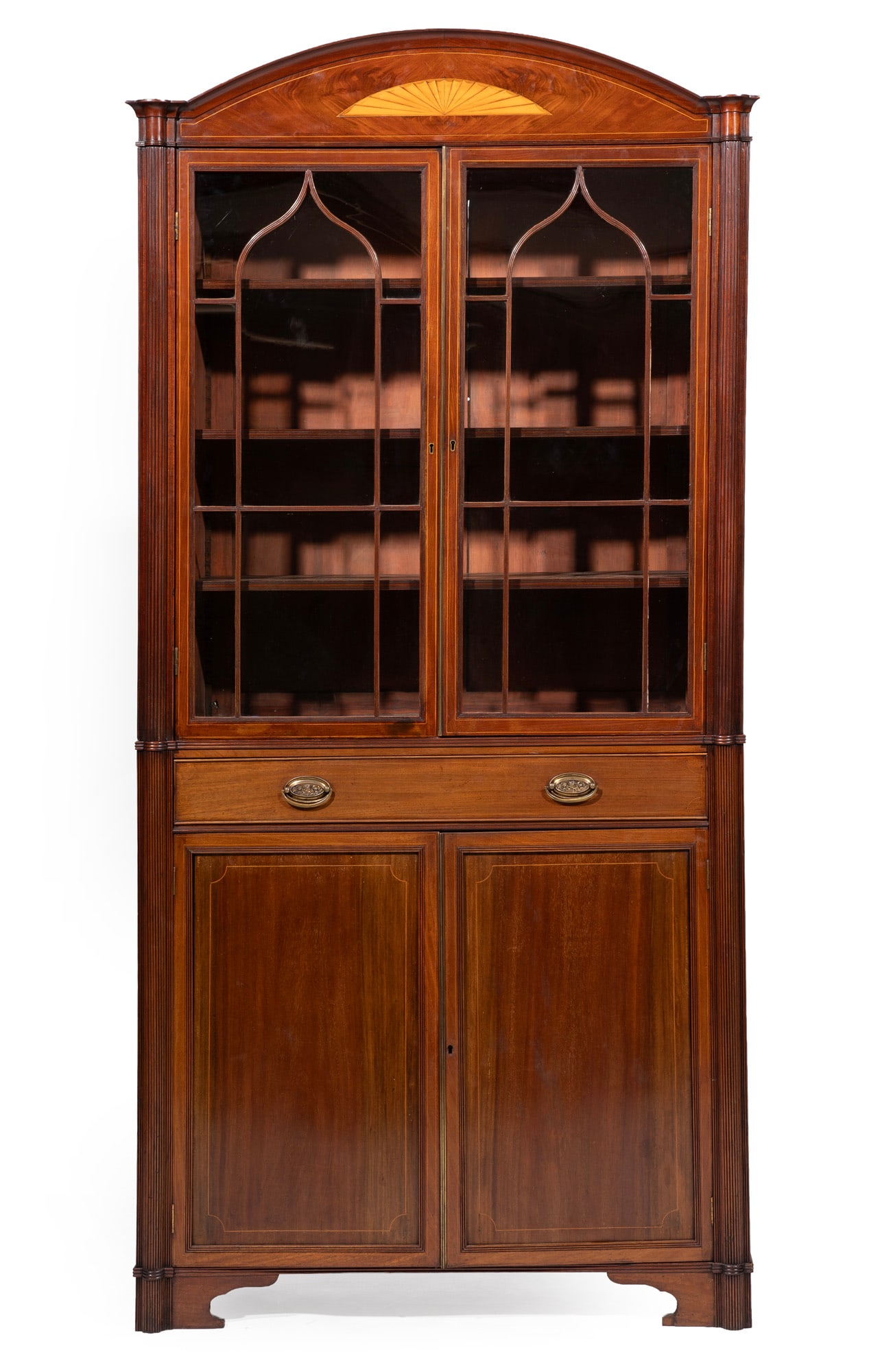 Georgian Satinwood Inlaid Mahogany Bookcase (1 of 5)