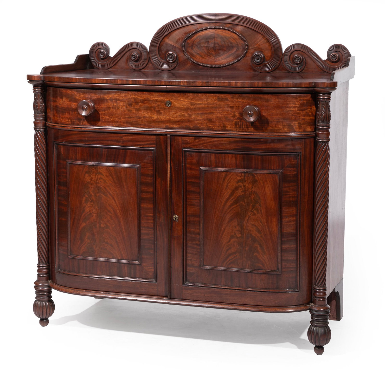 Irish Regency Carved Figured Mahogany Bowfront Server, William Trotter of Edinburgh (1 of 7)