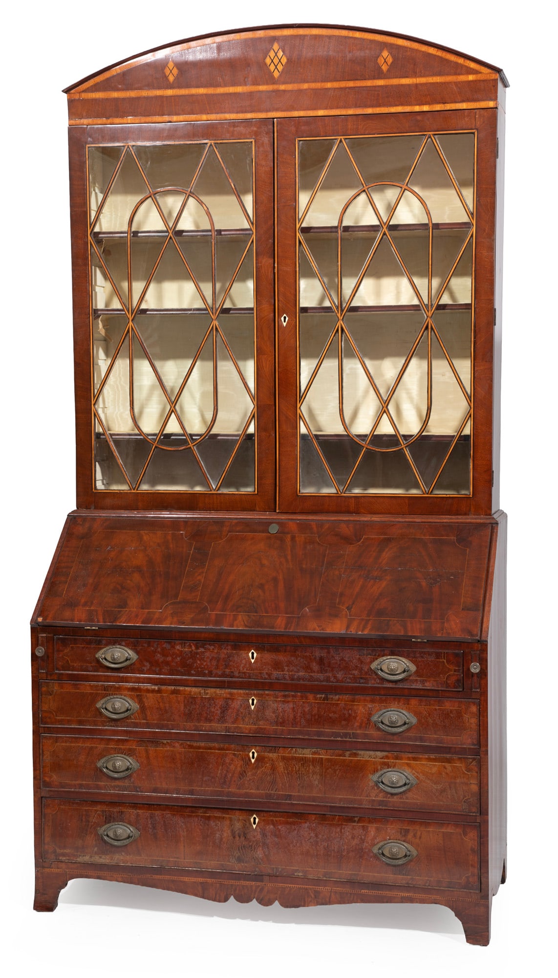 Georgian Inlaid Mahogany Secretary Bookcase (1 of 6)